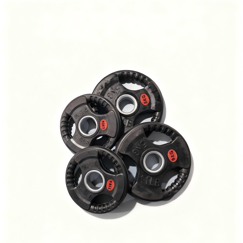 可批发2.5-25公斤铸铁杠铃圆盘配重板保险杠橡胶材料