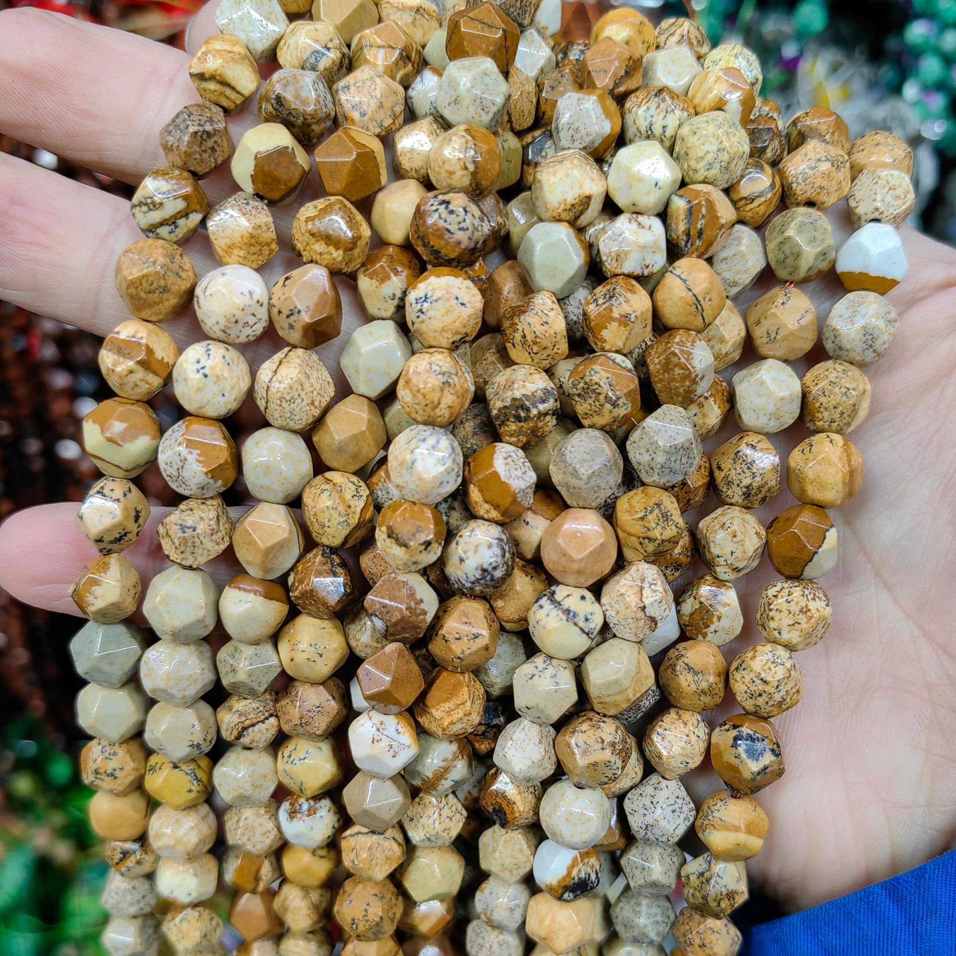 Piedra natural cristal natural 20 cara corte de diamante facetado cuentas a granel semiacabadas joyería DIY accesorios de cuentas