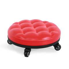 Wheel small stool seamless construction stool round stool low stool with stool children's learning step stool sliding wheel stool bathroom stool