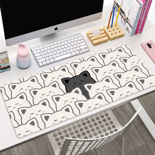 Cute cat oversized mouse pad for girls office study game computer keyboard high-looking desktop desk pad