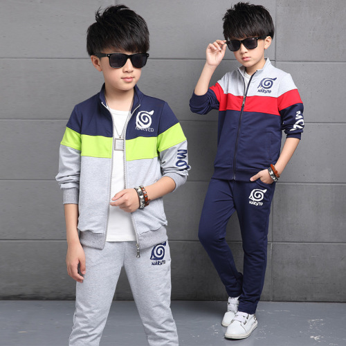 2025 New Boys' Autumn Outfit Set Long-sleeve Open Jacket Sports Casual Children's Two-piece Set Including Large Kids' Jacket