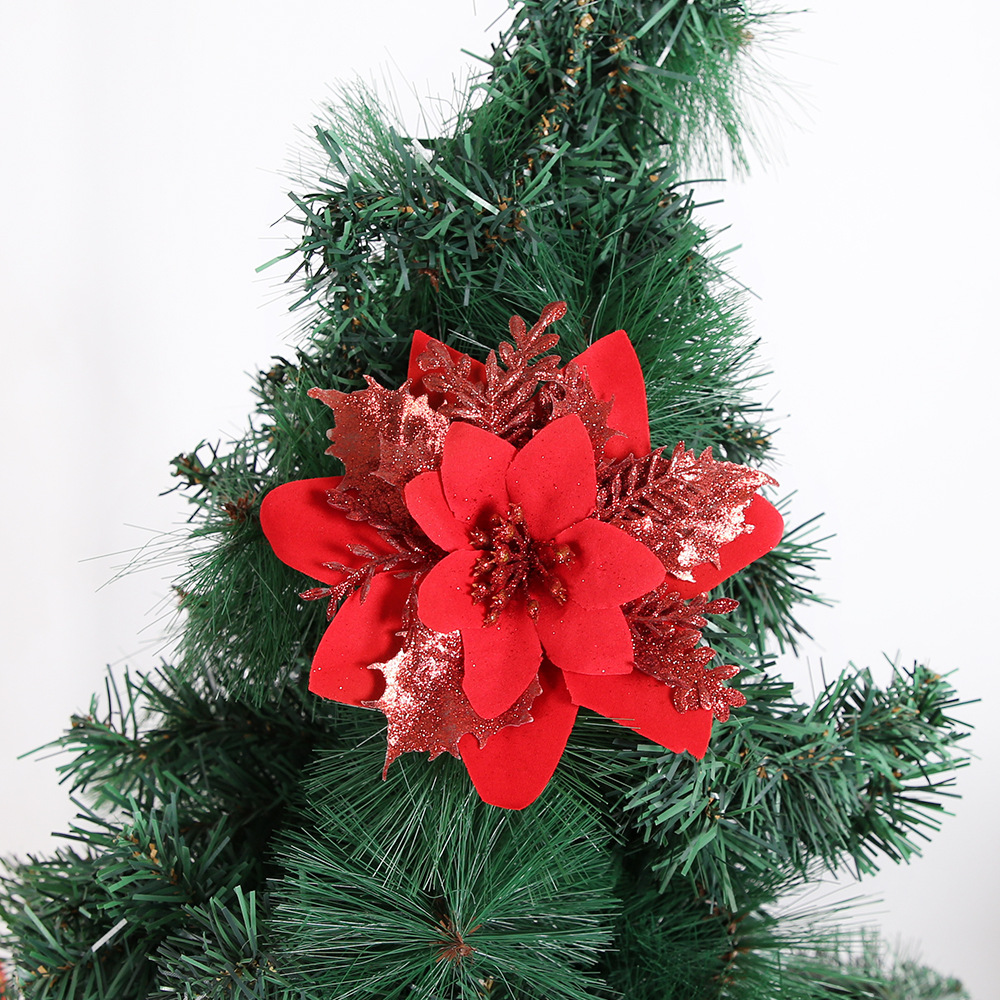 Dekorasyon 14CM simli içi boş dekorasyon çift katmanlı altın soğan tozu Noel simülasyonu çiçek_voghion.com