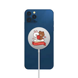 卡通MagSafe磁吸无线充电器适用苹果iphone15无线充电器快充电头