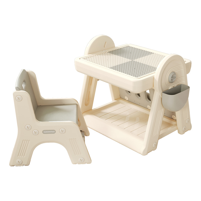 Juguetes personalizados para bebés que enseñan ciencias rompecabezas libro de dibujos de almacenamiento tablero de dibujos multifuncional de montaje de gran partícula mesa de bloques de construcción infantil