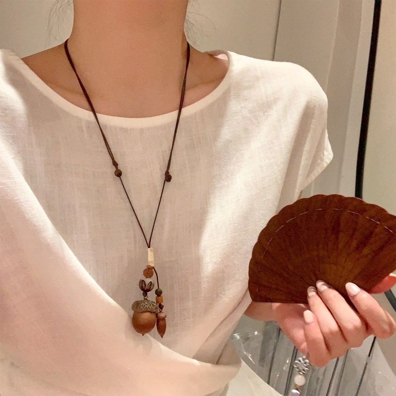 新中式复古串珠项链女2025新款小众设计感气质民族风长款百搭颈链|undefined