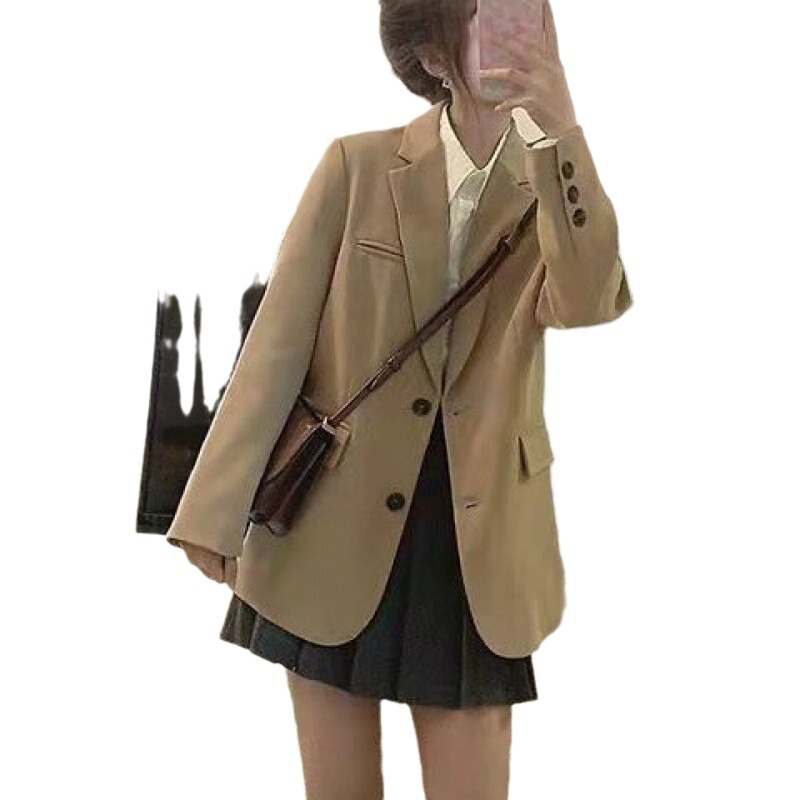 スーツのコートの女性の新型の百合2024春と秋の感じの小さい人のカジュアルな気質の中で長いコートの上着|undefined