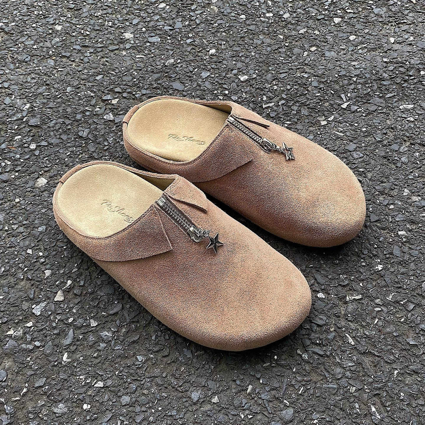 Персонализированные туфли Birkenstock с подвеской в виде звезды на молнии, литературные ретро-туфли Birkenstock из натуральной кожи, замши, туфли-мулы в стиле старых денег, сандалии с закругленным носком