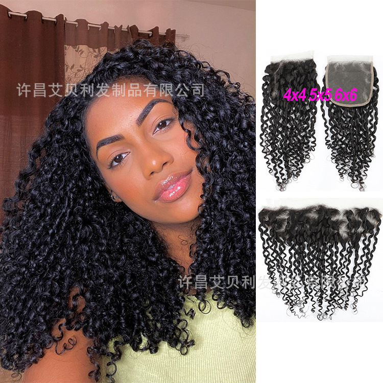 Elf curly hair pixie curly transparent lace hair 4x 4/5x 5/6x 6/13x 4/4x 4x 1 sew