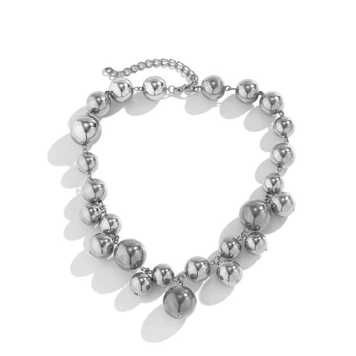 Women's Handmade Round Beads Imitation Pearl Tassel Necklace