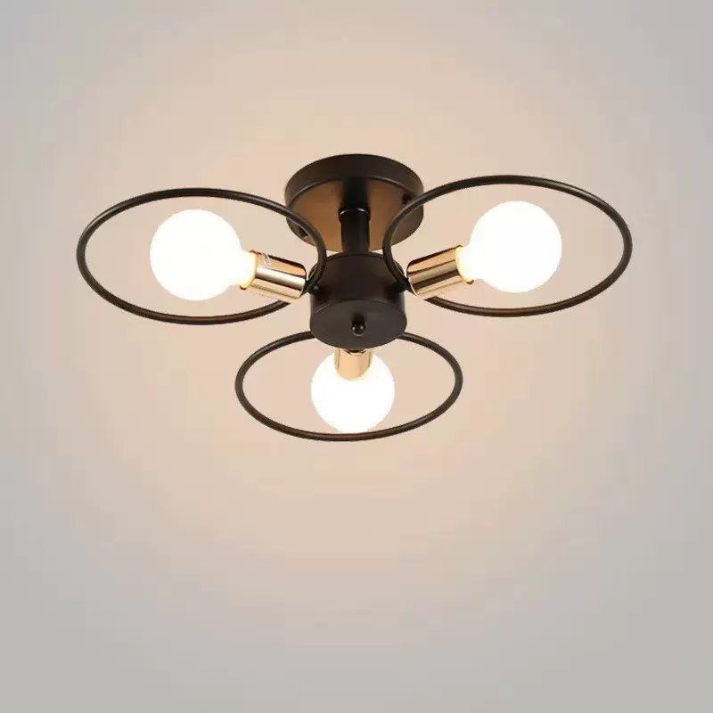 北欧美式铁艺客厅灯吸顶灯创意个性灯饰现代温馨主卧室餐厅灯具