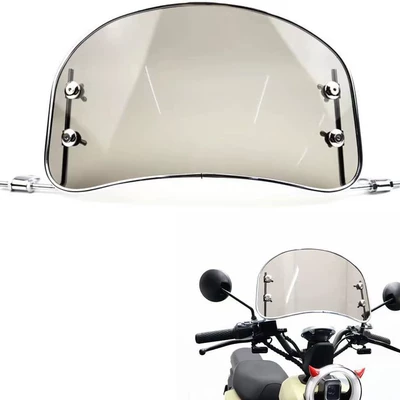 Motorcycle Modified Transparent Windshield, Universal Scooter Front Windscreen, Electric Vehicle Windproof Cover Accessories (Motorcycle front windshield) - tea-30pmma-stainless-steel-screws