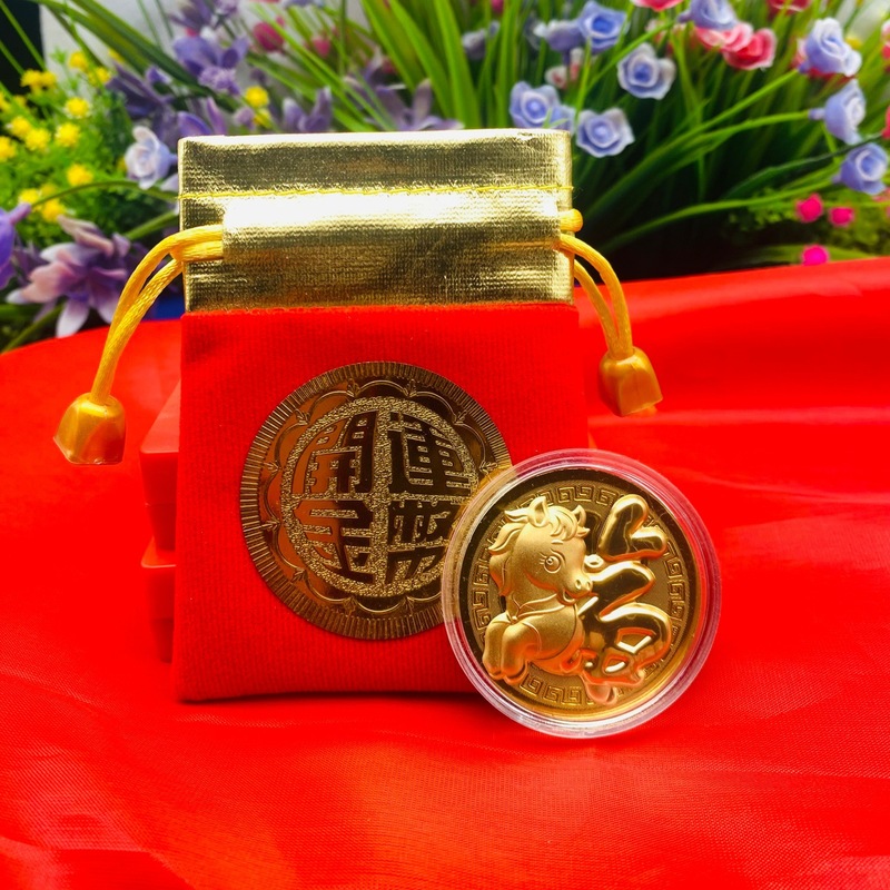2026马年仿金箔开运金币招财钱母红包利是封绒布袋直播福利随手礼|undefined