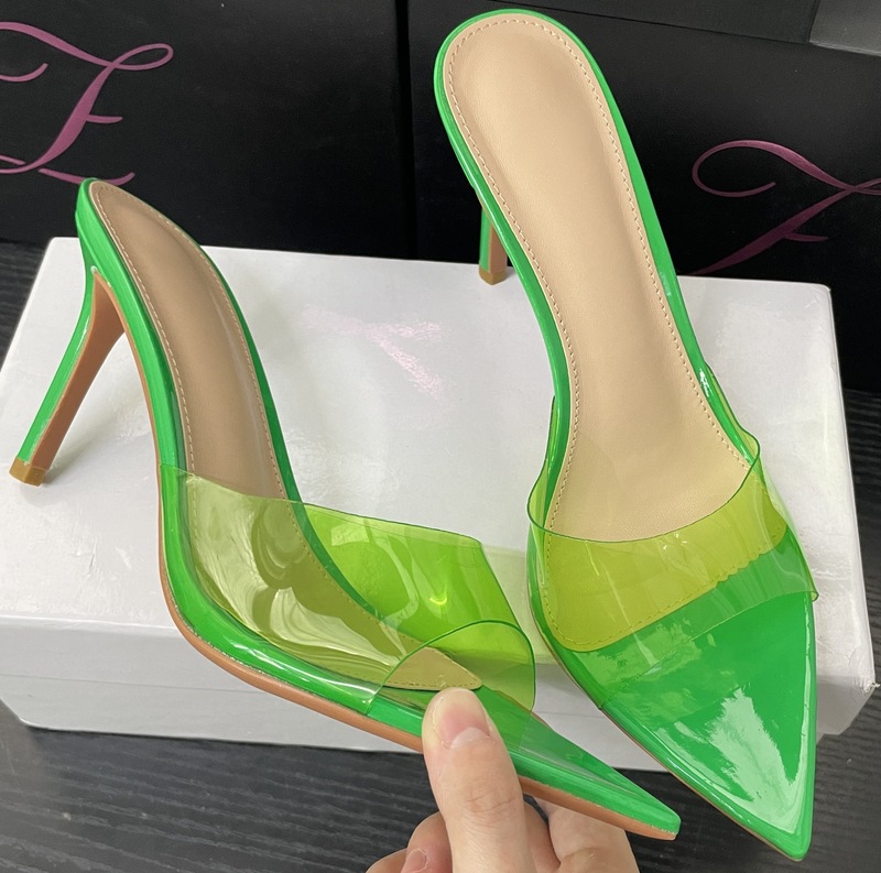WO惠州市新款欧美女鞋简约裸色透明一字高跟鞋细跟尖头不累脚百搭|undefined