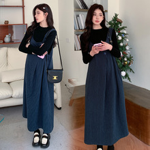 2025孕妇套装秋冬韩版法式毛呢连衣裙+毛衣上衣两件套套装