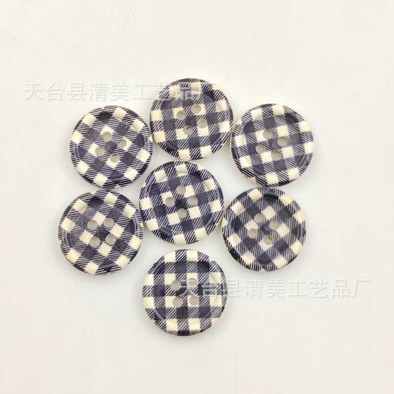 20mm/15mm cuadros de impresión/botones de borde fino de troncos decorativos botones de borde fino de cuadros de madera