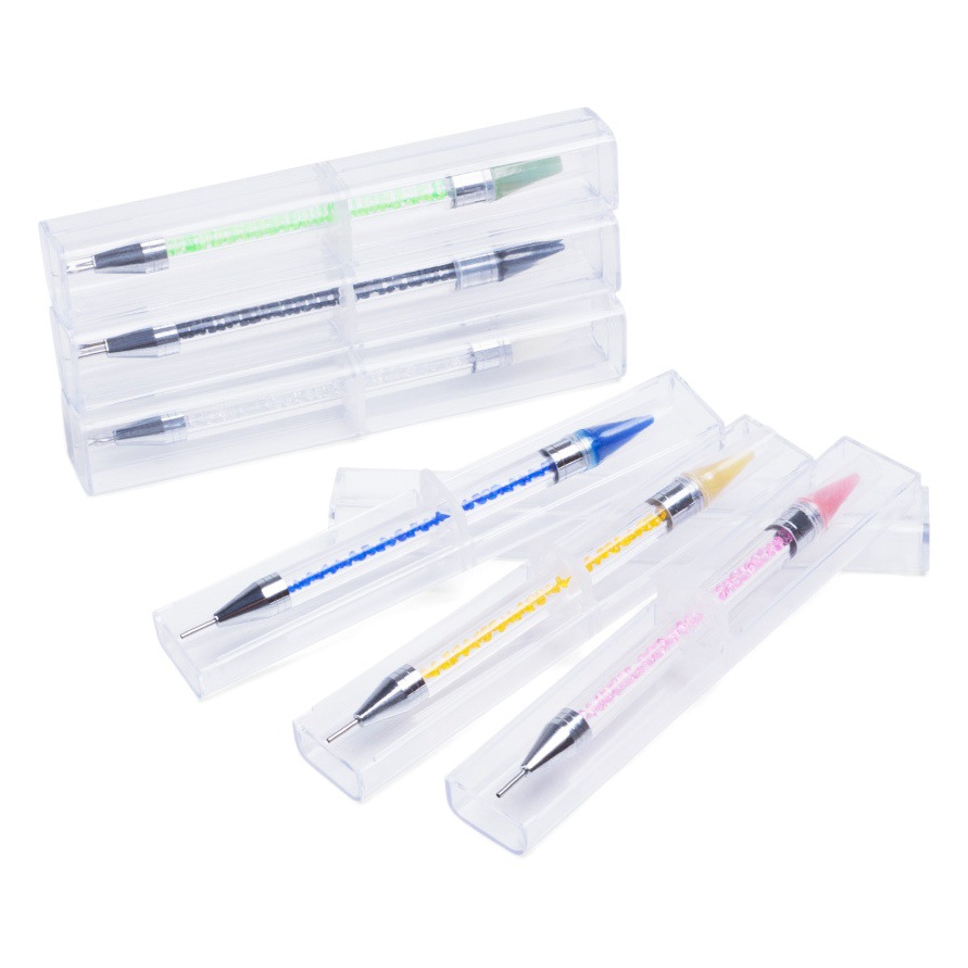 Nail Art Dot Diamond Crayon Double-Ended Crystal Nail Art Pen Nail Art Dot Drill Pen Dot Drill Pen Wax Head Factory Direct Sales