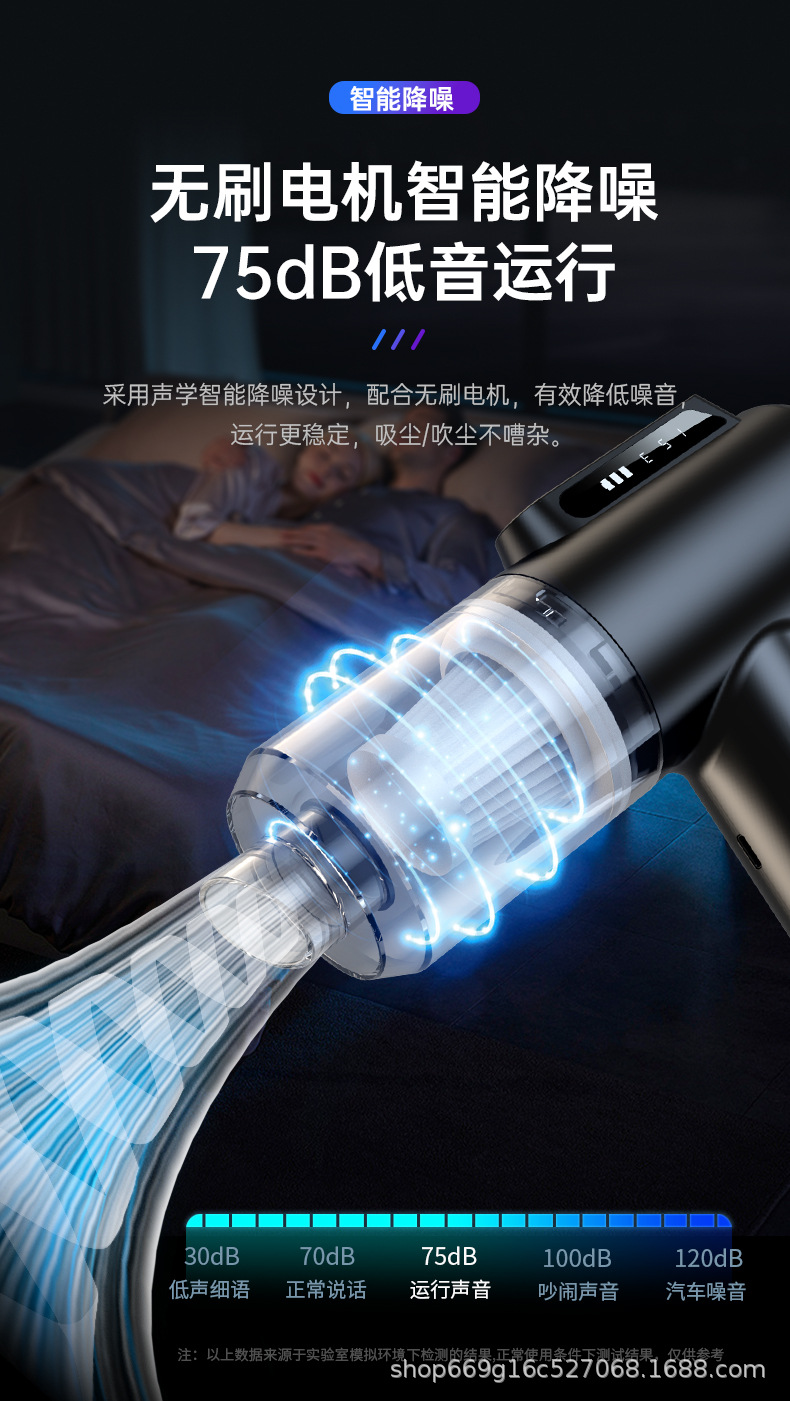 New Model of Brushless Vacuum Cleaner with Blowing, Suction, and Charging Functions, Portable Handheld Wireless Vacuum Cleaner for Home and Car Use