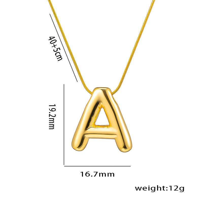 Titanium Steel Simple Style Letter Plating Pendant Necklace display picture 2