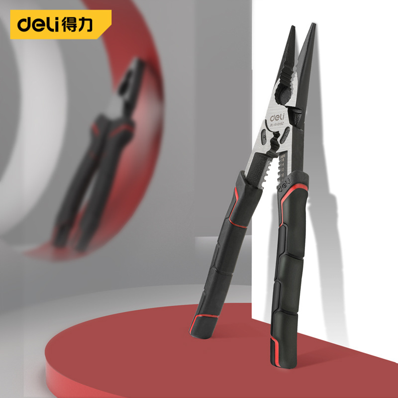 品牌授权 Deli/得力多功能9寸尖嘴钳省力高寿命DL101019Z