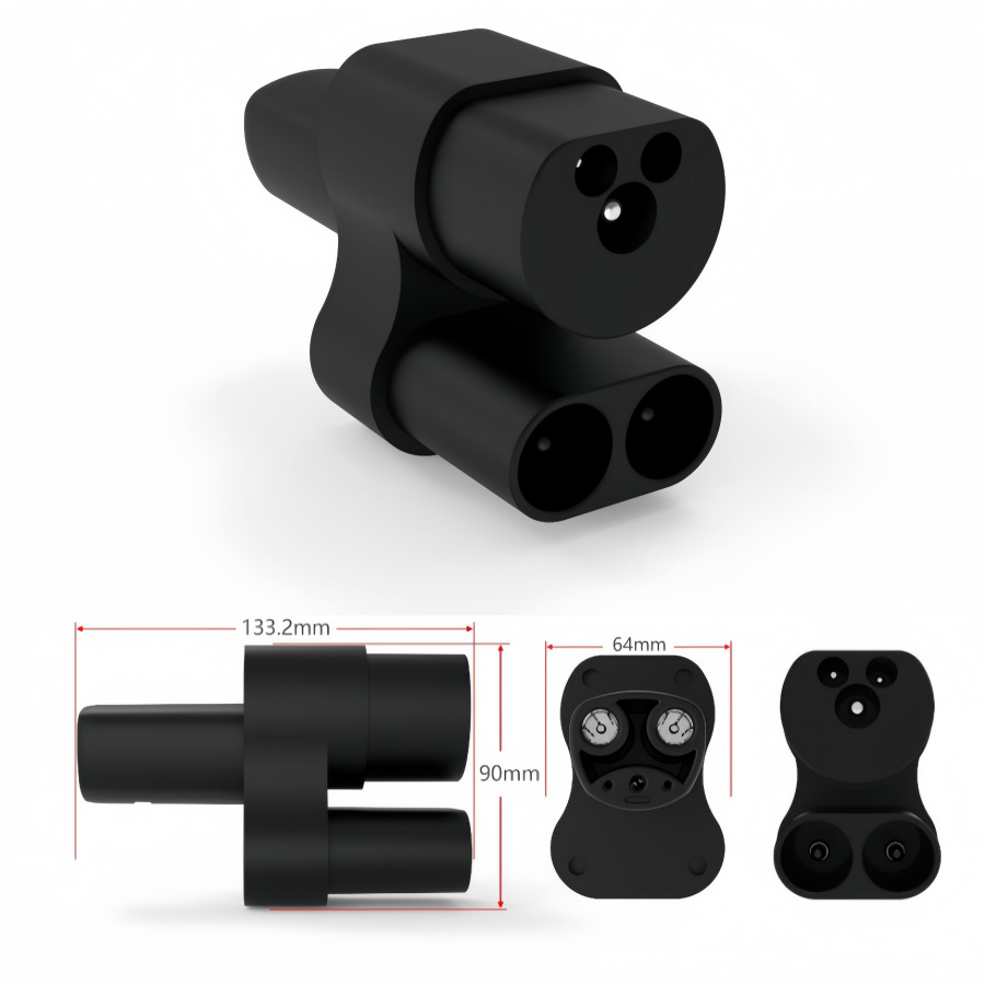 欧标转特斯拉CCS2 TO TeslaDC新能源车特斯拉电车转换头