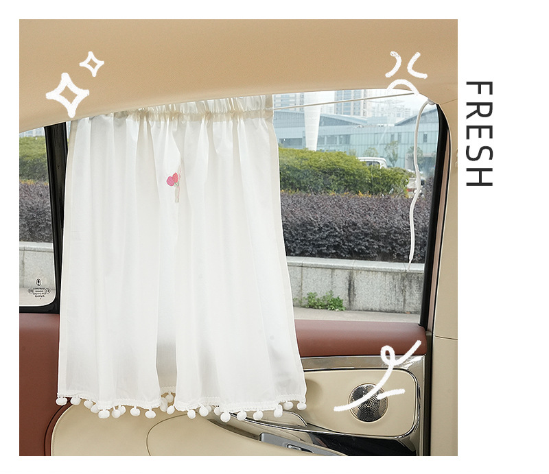 Blue Rain Original Car Curtain Creative Car Sunscreen Heat Insulation Sunshade Cute Retractable Car Privacy Curtain