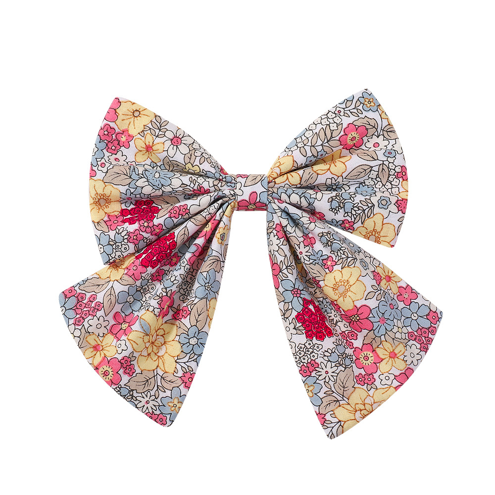 Girl'S Casual Sweet Flower Bow Knot Cotton And Linen Printing Hair Clip display picture 9