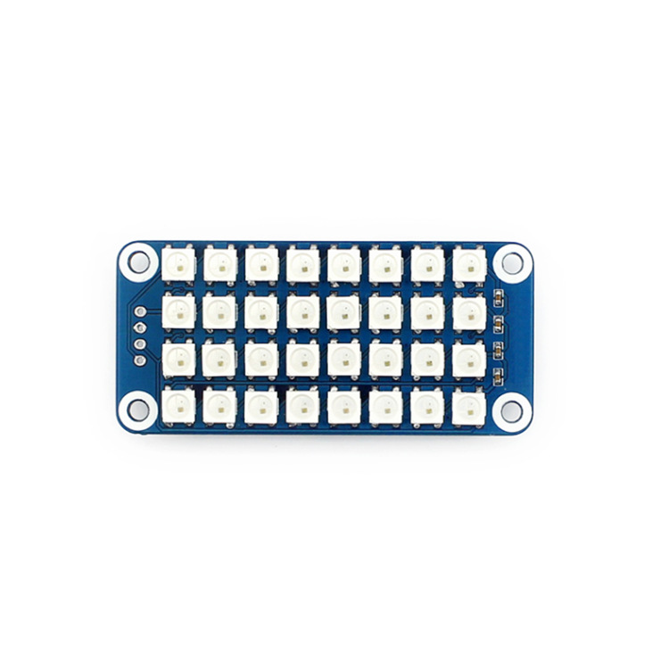 树莓派RGB全彩LED扩展板 4×8个RGB LED 编程控制 显示彩色画面