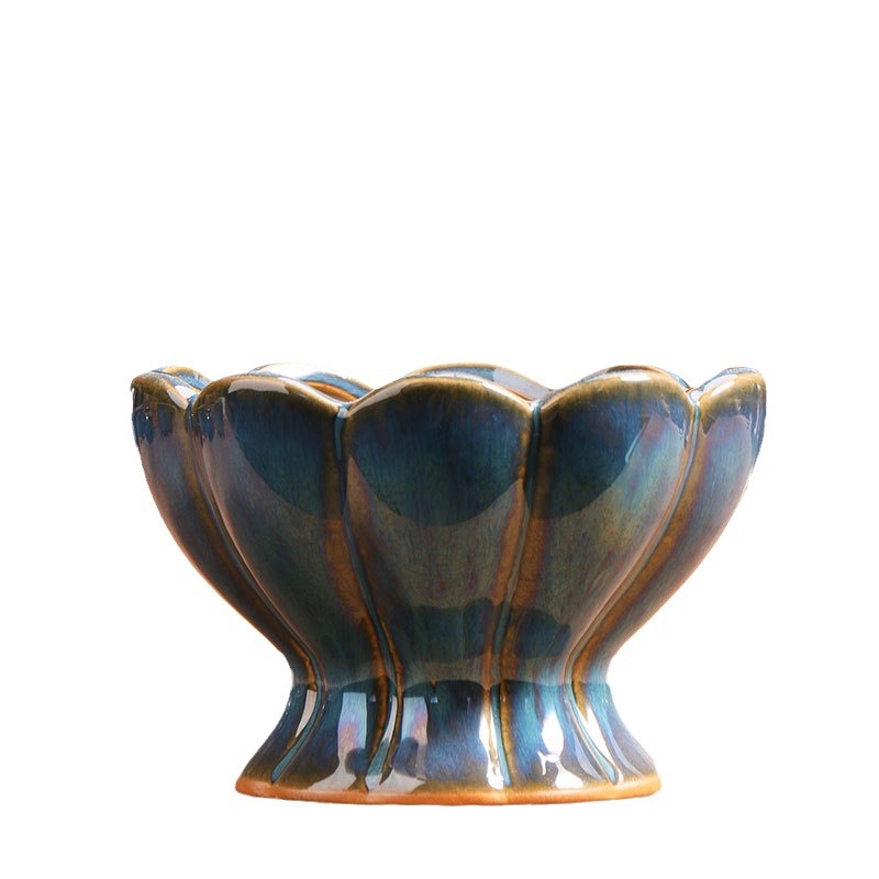 Qunseng maceta de flores de cerámica doméstica maceta de cerámica gruesa de gran calibre maceta de cerámica verde bandeja de flores al por mayor de precios especiales