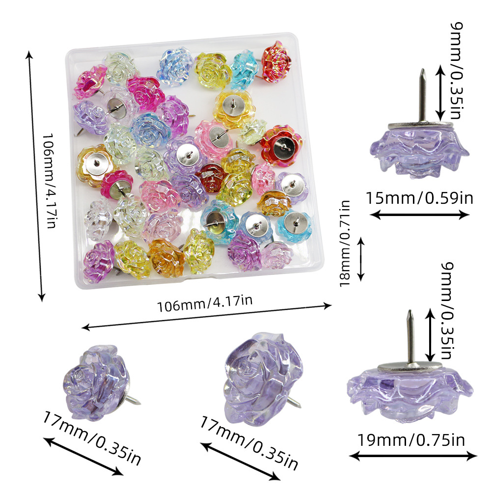 大 AB彩玫瑰花 尺寸图