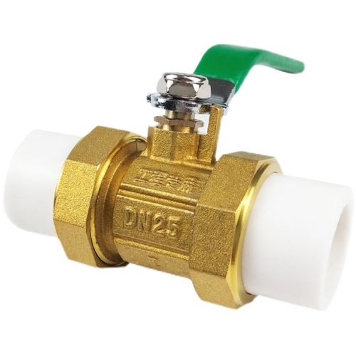 Wholesale gray 6/25 PPR double live ball valve, 4/20 water pipe 1-inch 32 hot melt switch fitting accessories copper valve