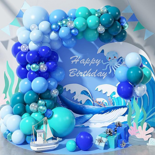 Blue metal marine children's balloon for boys