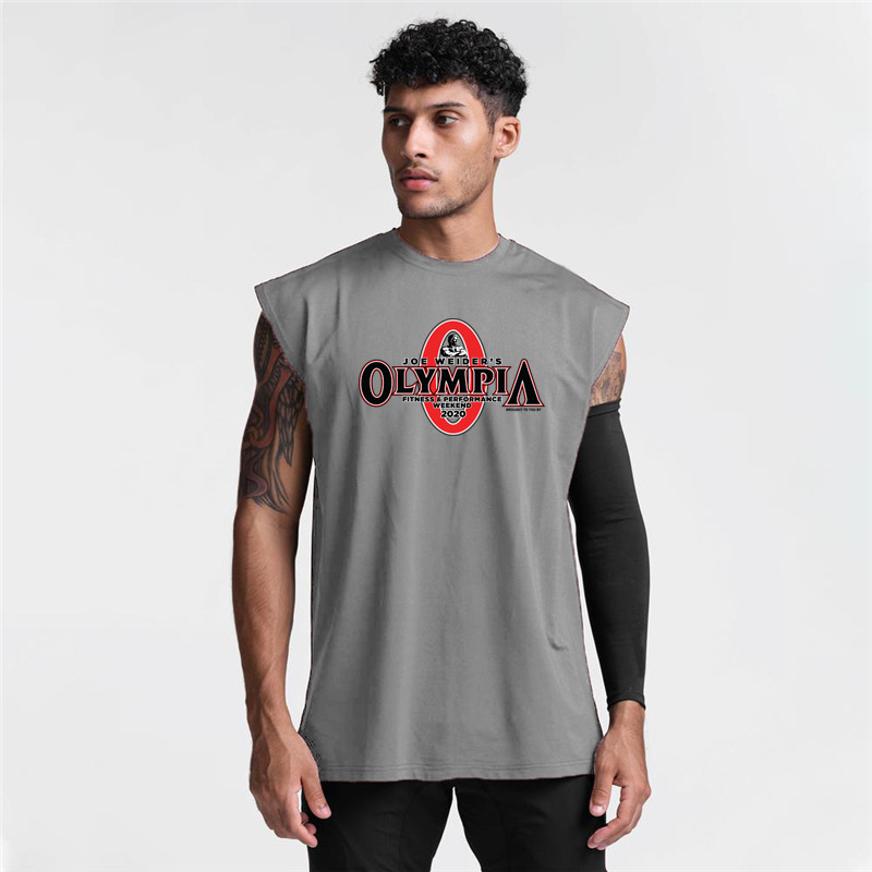Verano de malla transpirable chaleco camiseta sin mangas de los hombres gimnasio culturismo entrenamiento muscular slim fit deportes camiseta