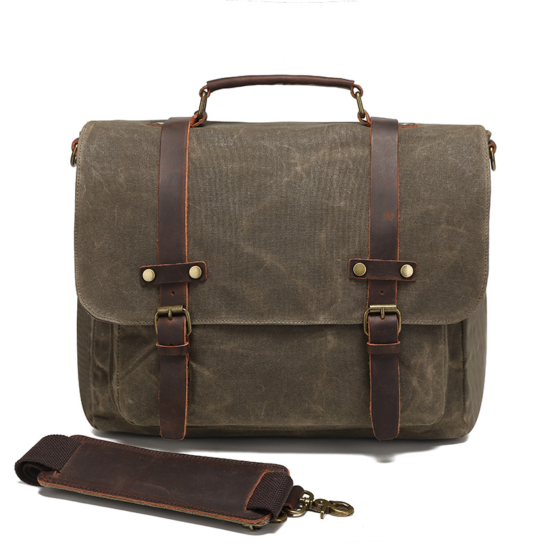 Bolsa de hombro, cámara vintage oblíqua a través de Europa y Estados Unidos, bolsa de cámara de cera a prueba de agua, suministro transfronterizo de cuero directo a Amazon