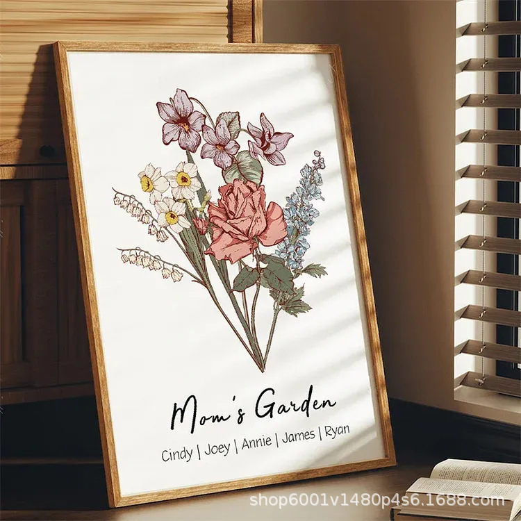 Amazon personalized flower art canvas family bouquet DIY name birthday month decoration painting jewelry Amazon personalized flower art canvas family bouquet DIY name birthday month decoration painting jewelry