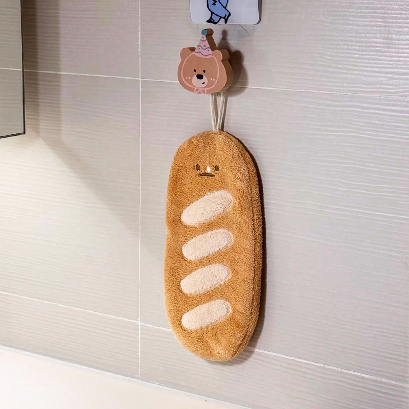 Bread Hand Towel Hanging Type Cute Absorbent Thickened Non-Stinky Kitchen Bathroom Cartoon High Appearance