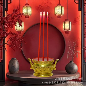 [LED电子香炉蜡烛无烟供佛家用烛台中元节寒衣节祭拜家用无烟香炉]