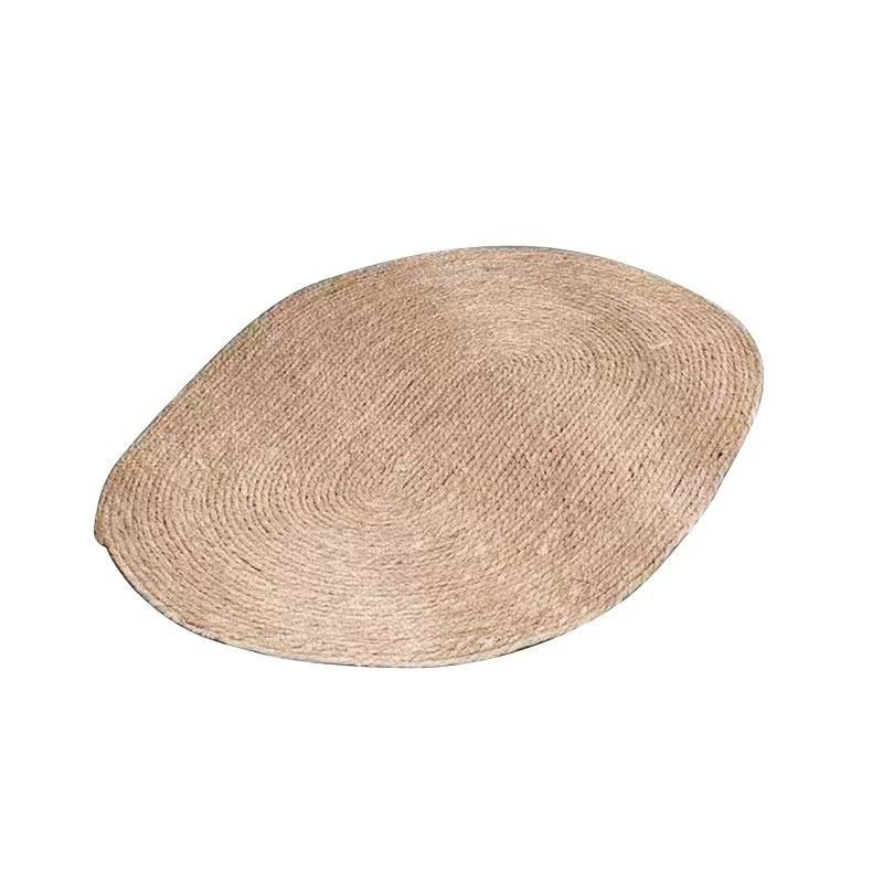 Cojín de paja de futón hecho a mano sobre el suelo, ventana salediza de tatami para el hogar, ceremonia del té, almohadilla de meditación de adoración gruesa, ronda de estilo japonés