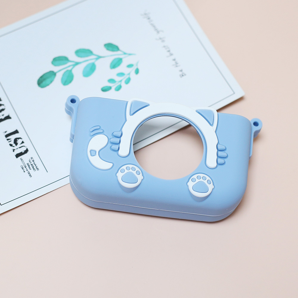 Funda protectora para cámara x2 de silicona para niños Mini gato lindo de dibujos animados Funda de silicona para cámara SLR resistente a la caída y la suciedad