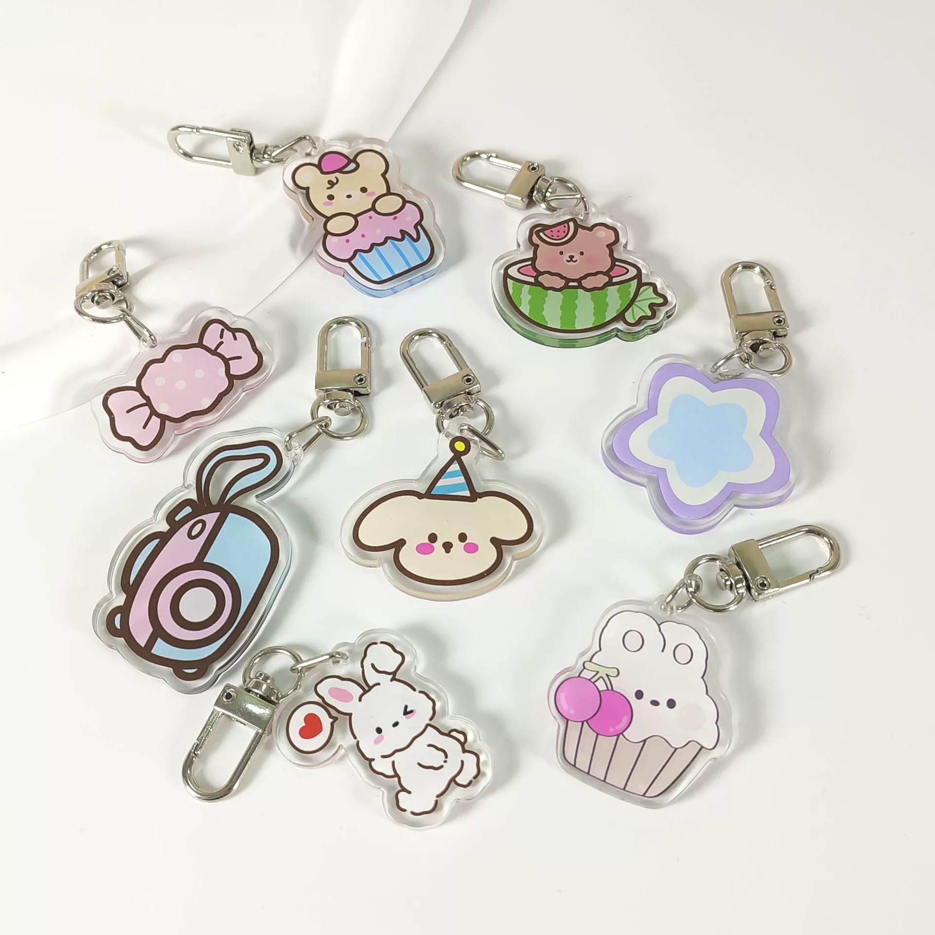 Акриловый брелок, милый мультяшный дизайн, двухслойный, утолщенный, прозрачный, на заказ, для студенческих пропусков, оптом, модный