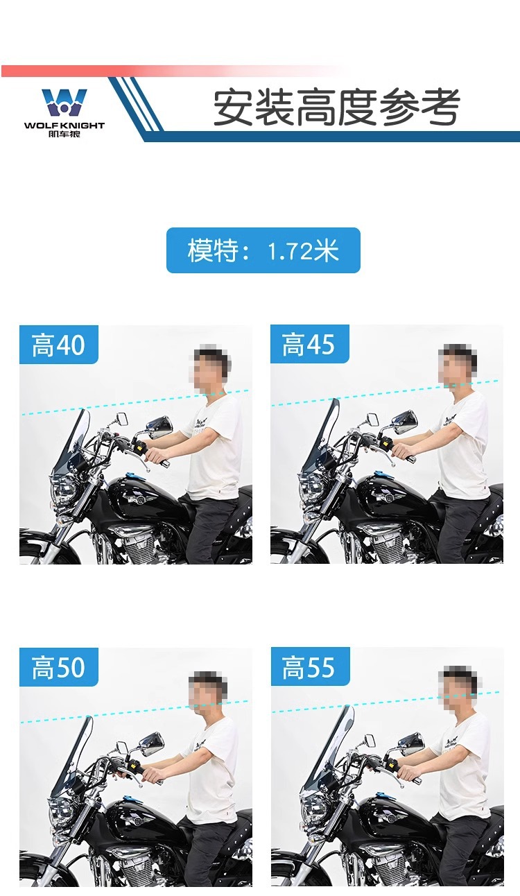 Muscle car Wolf suitable for Haojue GZS150 windshield windshield modification front windshield tempered glue anti-smashing special