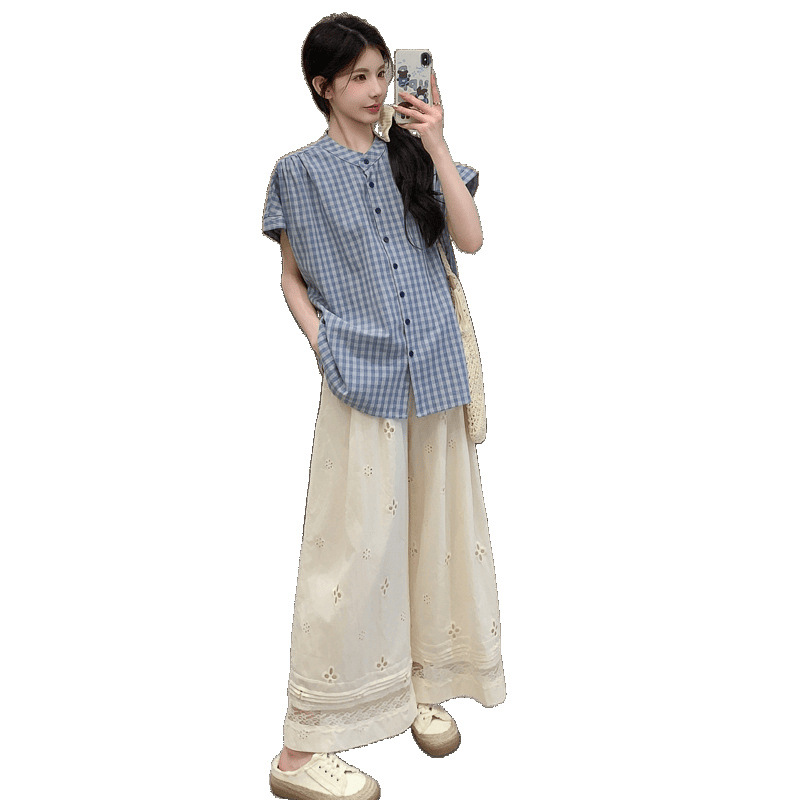 Summer cotton retro lace trousers for pregnant