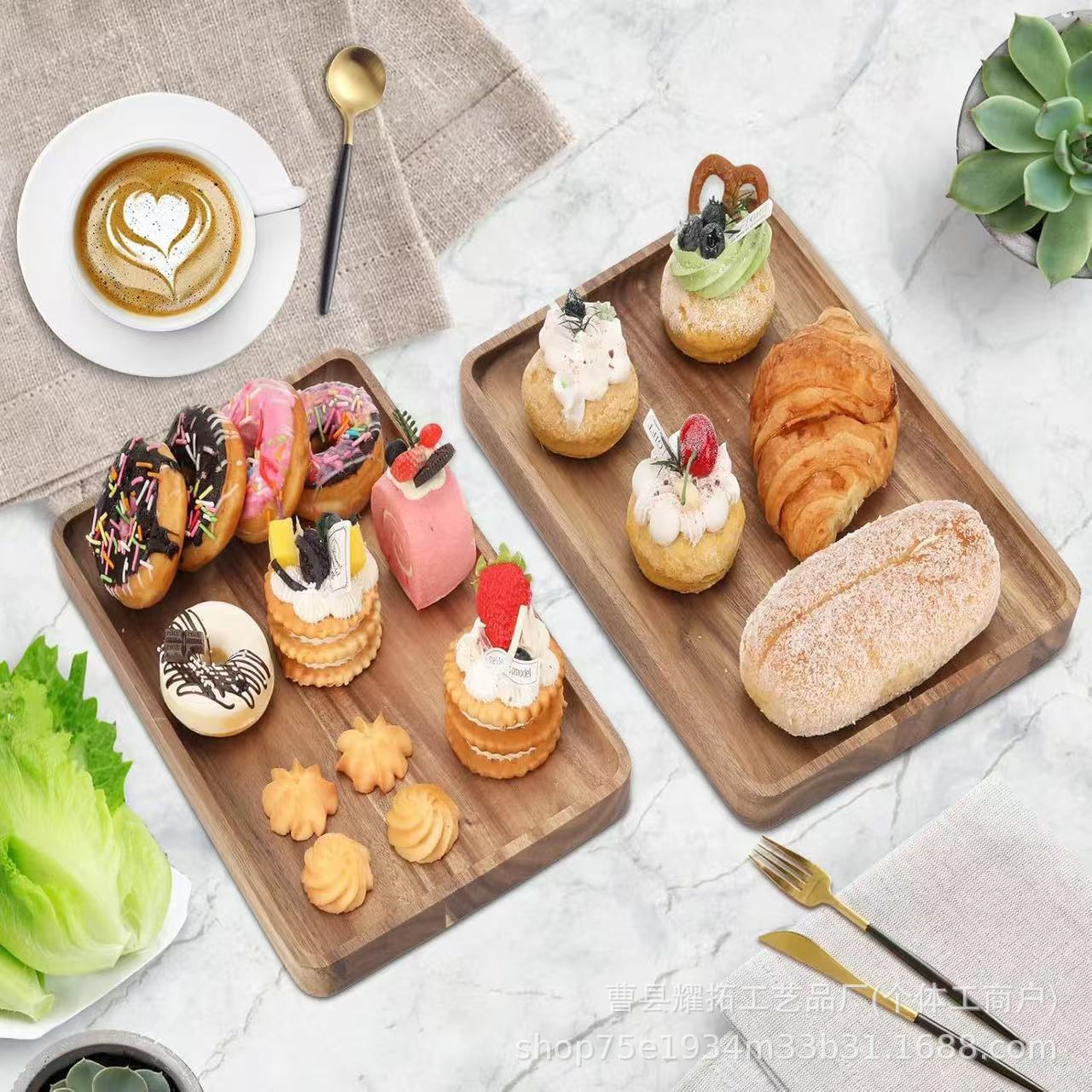 日式酒店木质餐盘批发家用木制点心面包板厨房牛排熟食实木托盘
