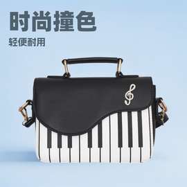 跨境印花钢琴小方包女包撞色百搭时尚单肩包斜挎包个性手提女包包