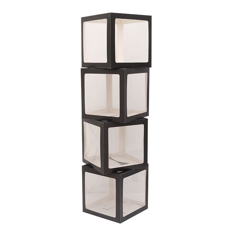 Caja de globos negra GRAD para la temporada de graduación 2025, diseño de escena de fiesta transfronterizo de Amazon, venta al por mayor de cajas de globos.