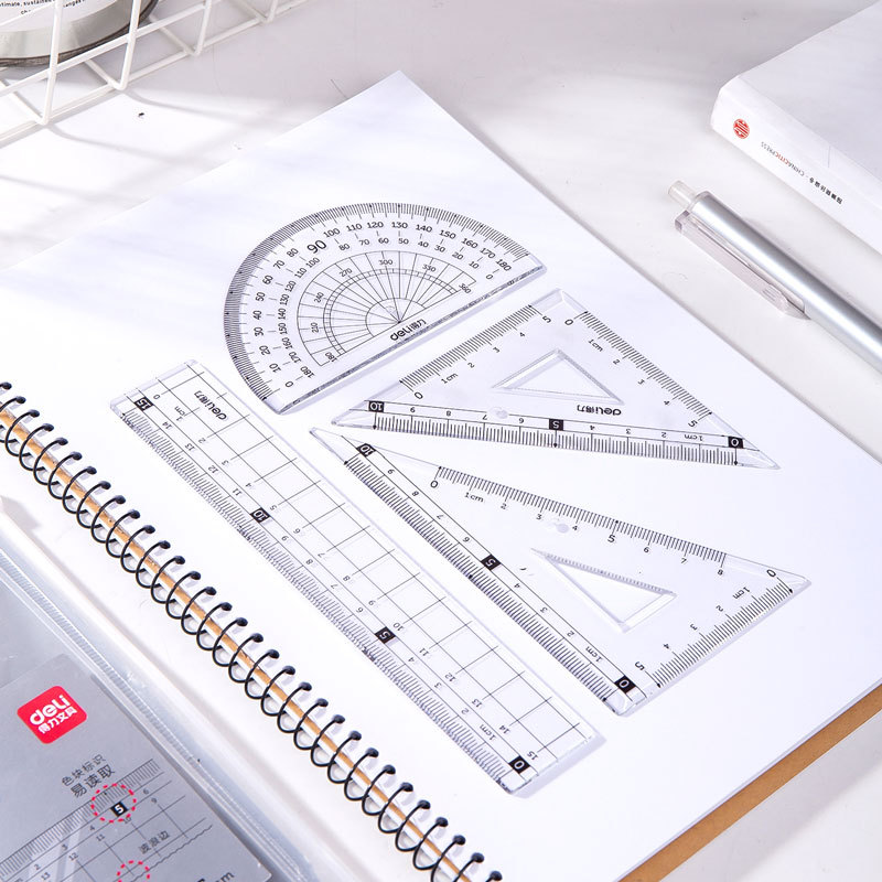 Gete triangle ruler 79514 student set ruler set triangle ruler ruler protractor set transparent