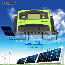 FOXSUR Solar Charge Controller 40A PWM 12V 24V Auto LCD