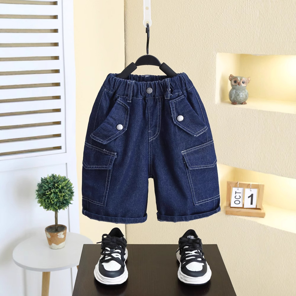 Pantalones de verano para niños 8092, nuevo estilo 2026, shorts de mezclilla coreanos para niños, shorts de verano a la moda para niños