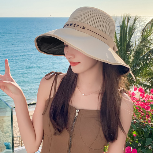 Summer vinyl sun protection fisherman's hat for women outdoor new cycling face covering anti-UV sunshade fashionable sun hat