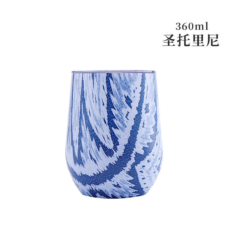 FUENTE fabricante cáscara de huevo Taza de pintura de impresión versión completa doble 304 taza de cerveza de acero inoxidable en forma de U vino aislado copa de vino