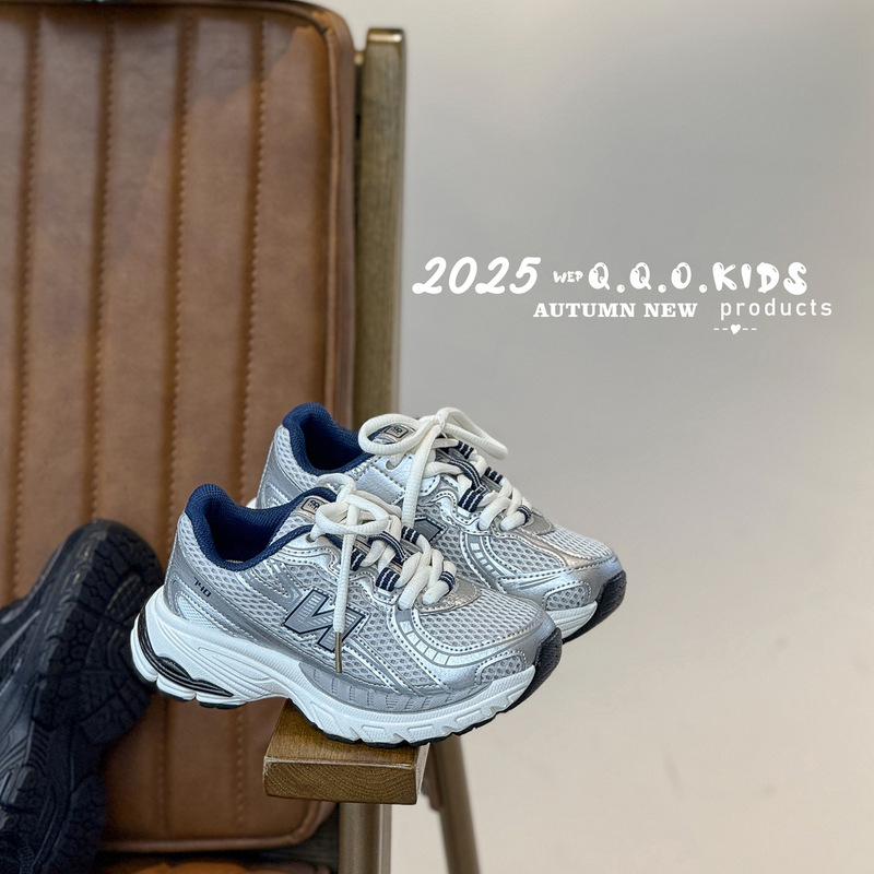 QQO童鞋 2025秋季新款儿童运动鞋时尚女童跑鞋网面透气男童老爹鞋|undefined